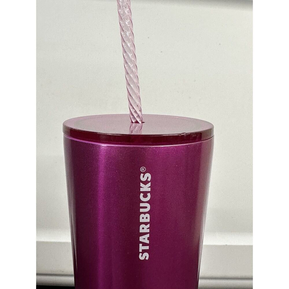 Starbucks Christmas Holiday Pink Puffy SS‎ Tumbler New 24oz - Picture 2 of 5